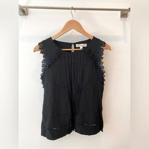 LOFT black with lace trim shell tank